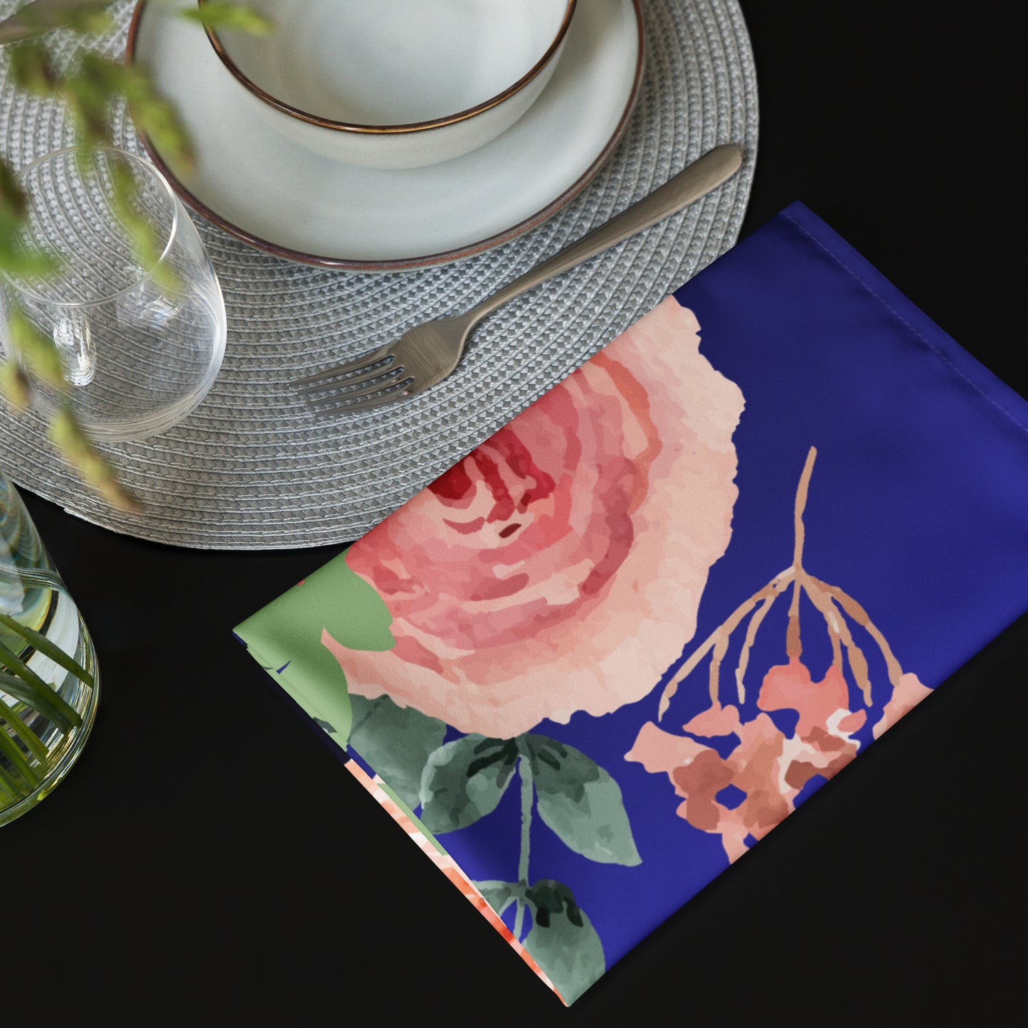 Peach Floral Watercolor, CALMNESS DESIGNS, Creative Designer's, Cloth napkin set