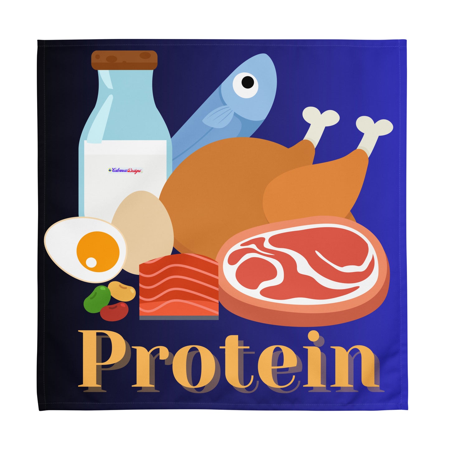 Protein FOOD Group, MILK, CHICKEN, FISH, EGG, MEAT, BACON, CALMNESS DESIGNS, Creative Designer's, Cloth napkin set