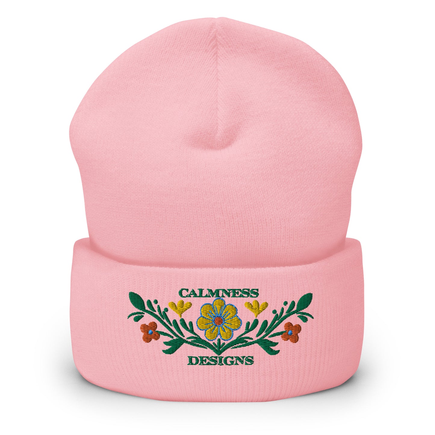 Flower Decoration Mexican Style, CALMNESS DESIGNS, Creative Designer's, Cuffed Beanie
