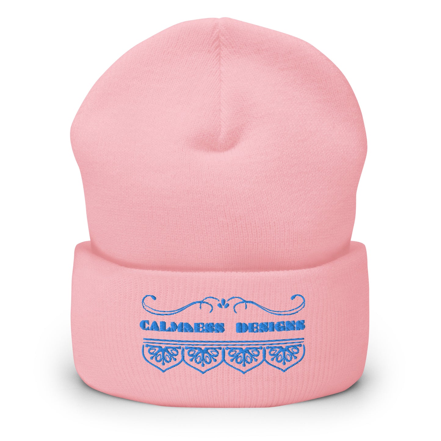 Bidri Decorative Elements Border BLUE, CALMNESS DESIGNS, Creative Designer's, Cuffed Beanie