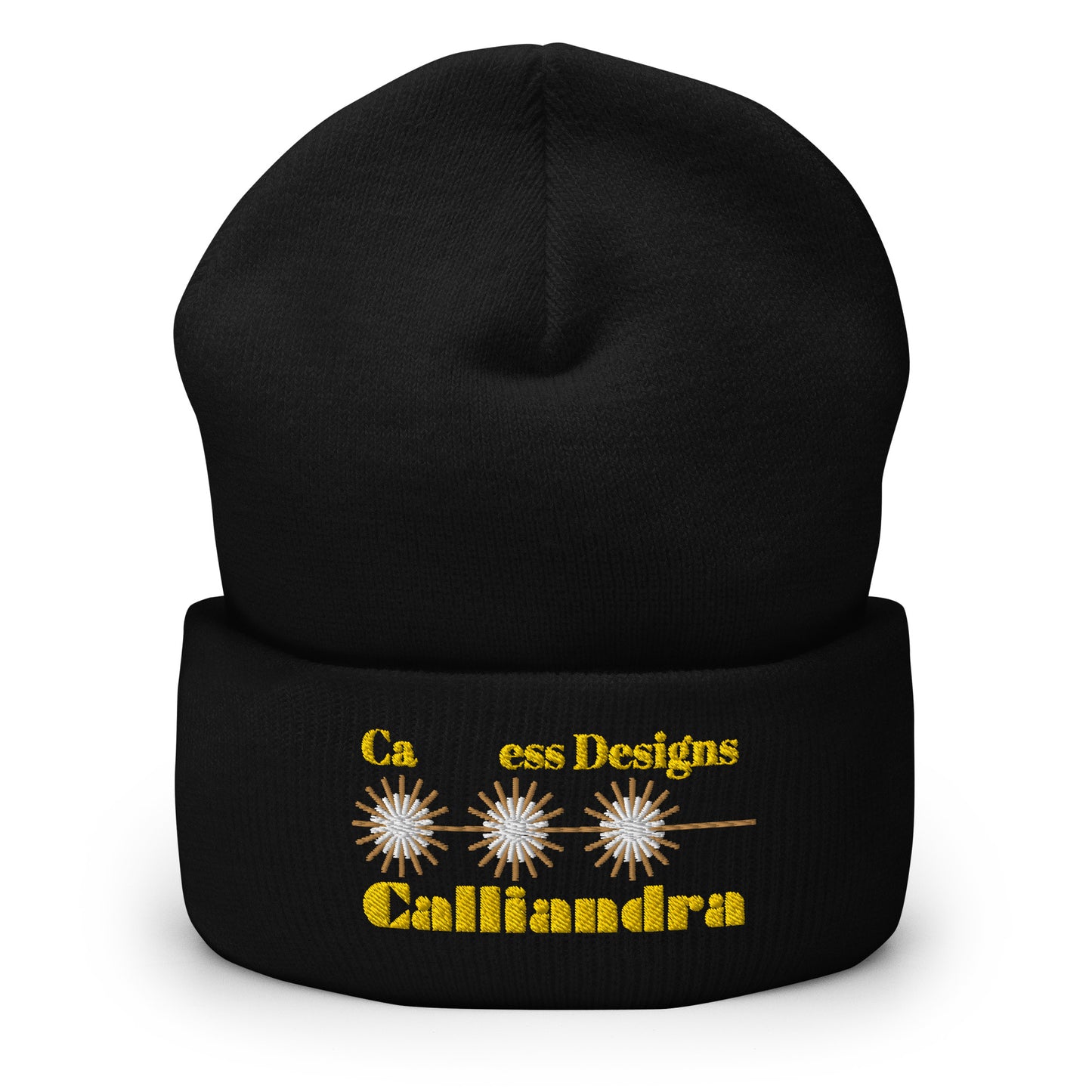 Elegant Geometric Calliandra, CALMNESS DESIGNS, Creative Designer's, Cuffed Beanie