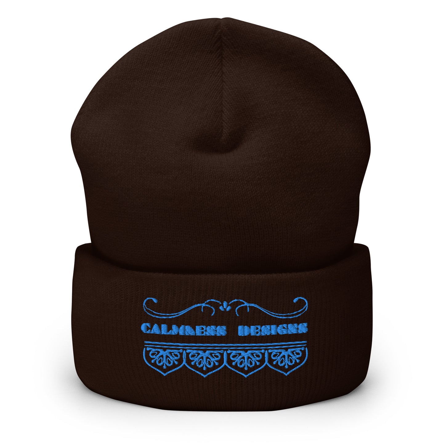 Bidri Decorative Elements Border BLUE, CALMNESS DESIGNS, Creative Designer's, Cuffed Beanie