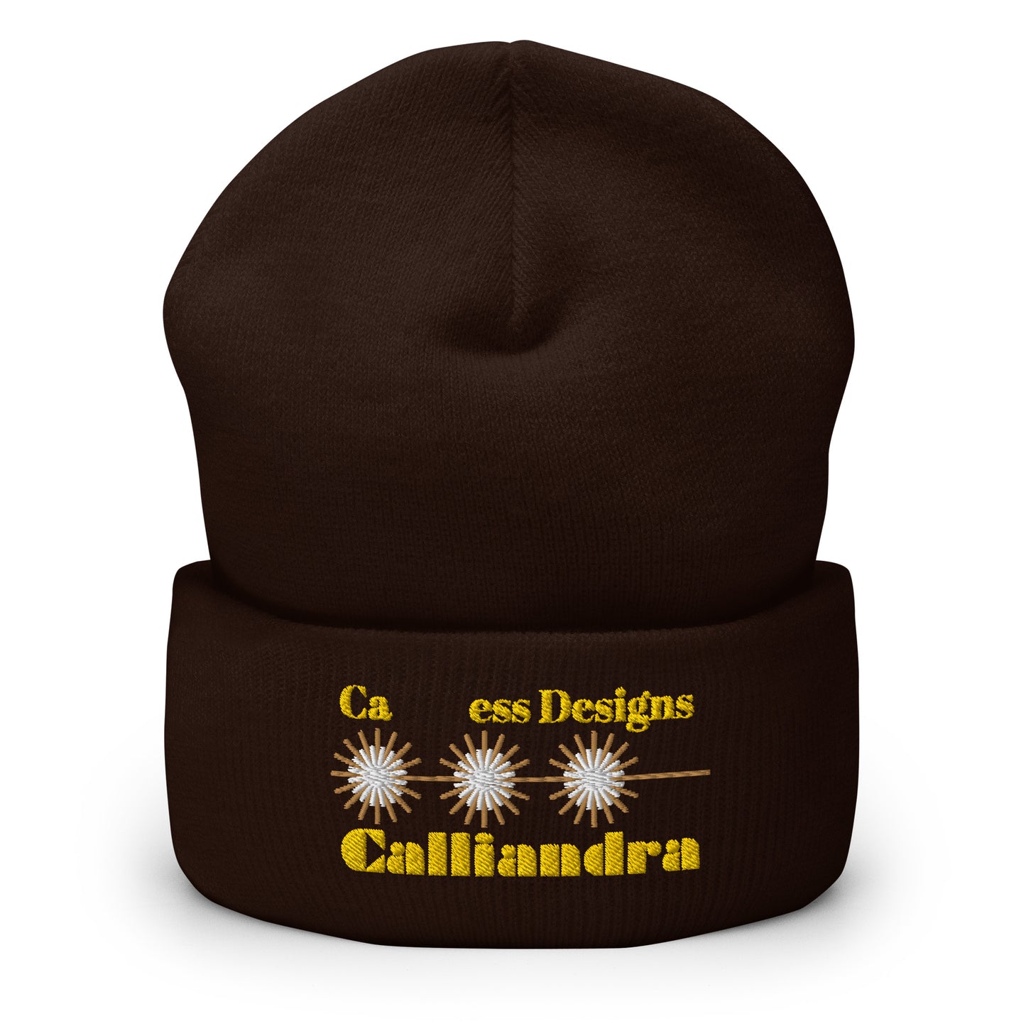 Elegant Geometric Calliandra, CALMNESS DESIGNS, Creative Designer's, Cuffed Beanie