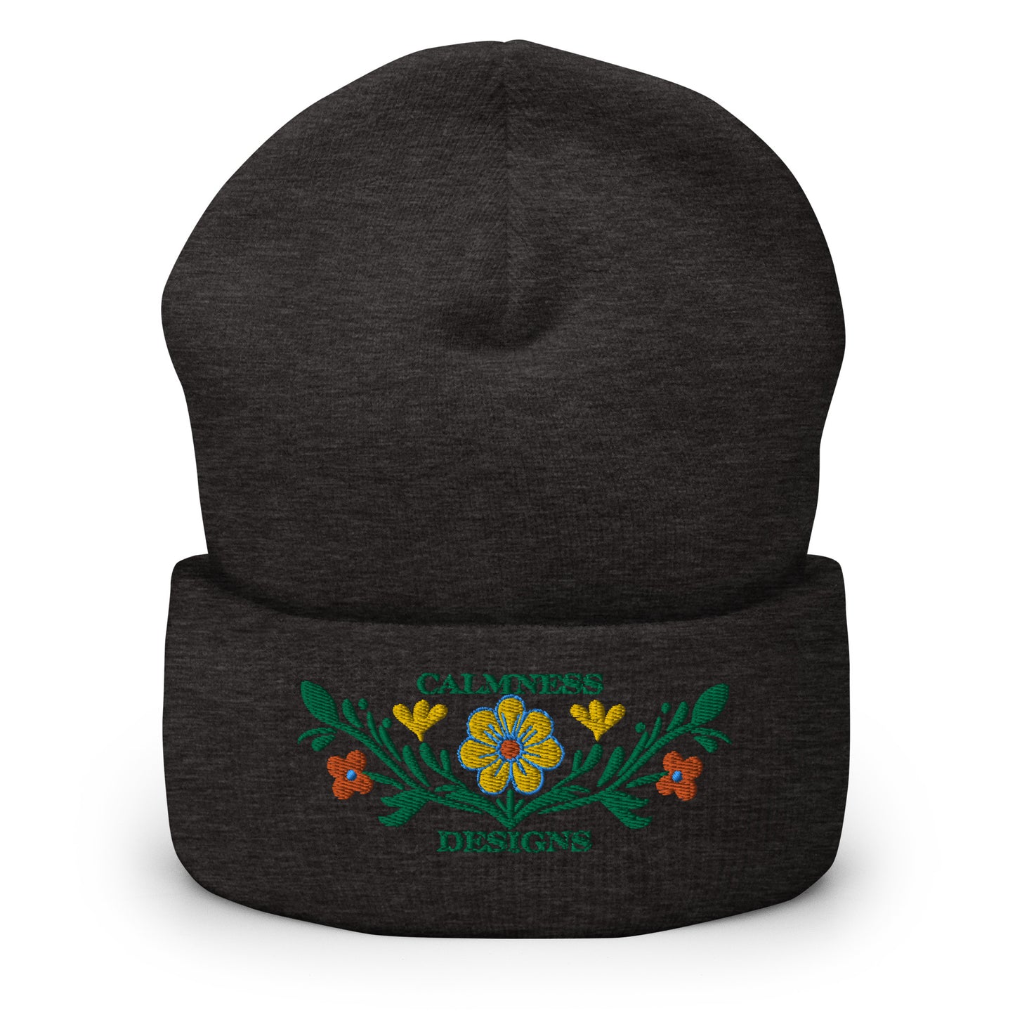 Flower Decoration Mexican Style, CALMNESS DESIGNS, Creative Designer's, Cuffed Beanie