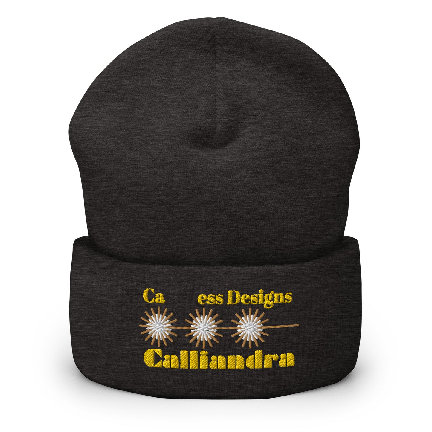 Elegant Geometric Calliandra, CALMNESS DESIGNS, Creative Designer's, Cuffed Beanie