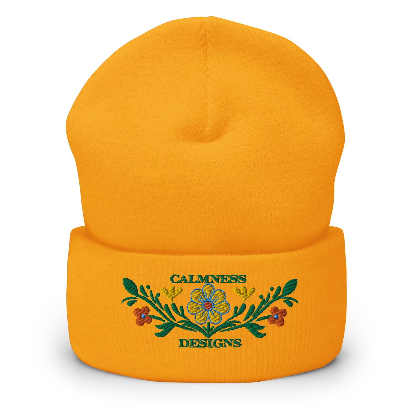 Flower Decoration Mexican Style, CALMNESS DESIGNS, Creative Designer's, Cuffed Beanie
