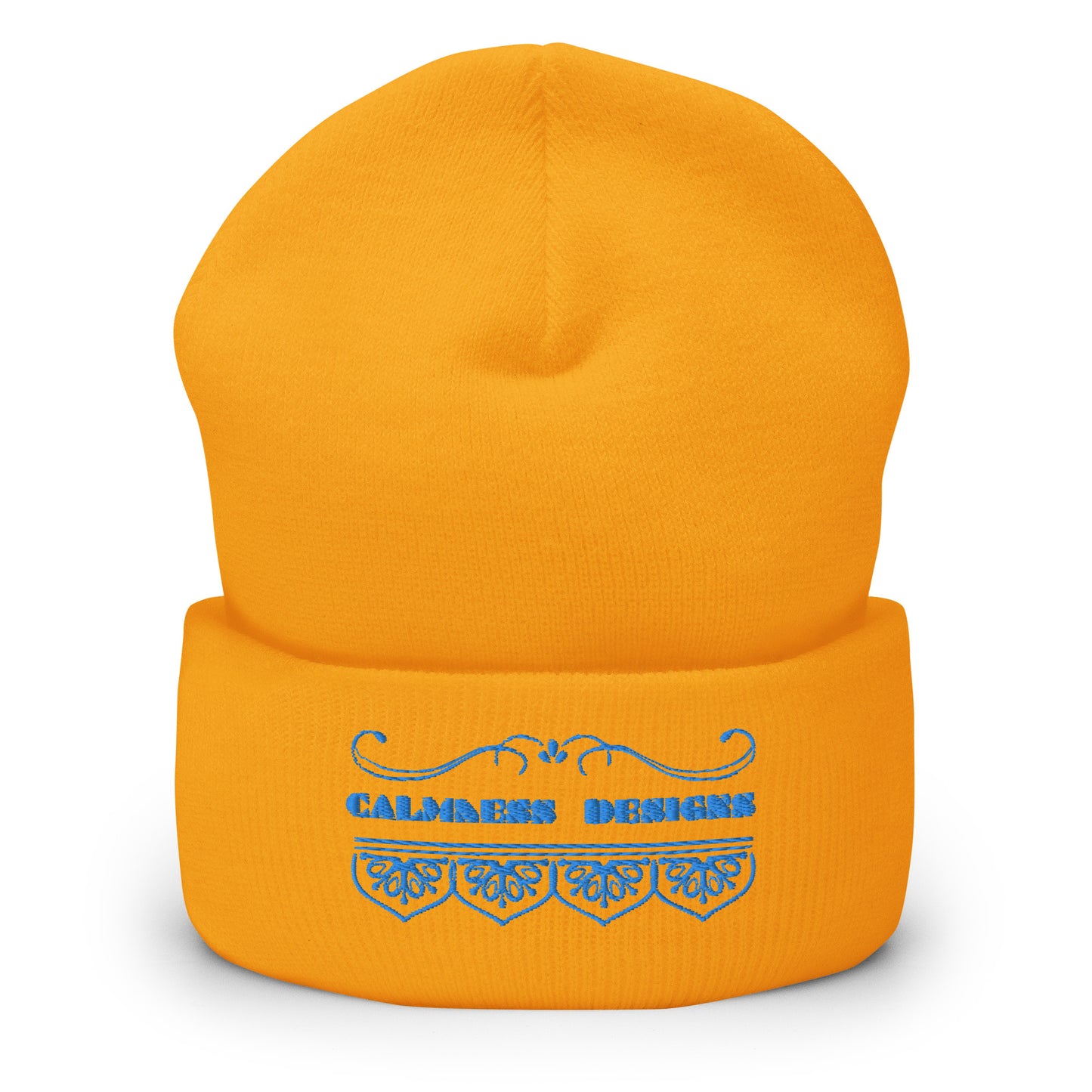 Bidri Decorative Elements Border BLUE, CALMNESS DESIGNS, Creative Designer's, Cuffed Beanie