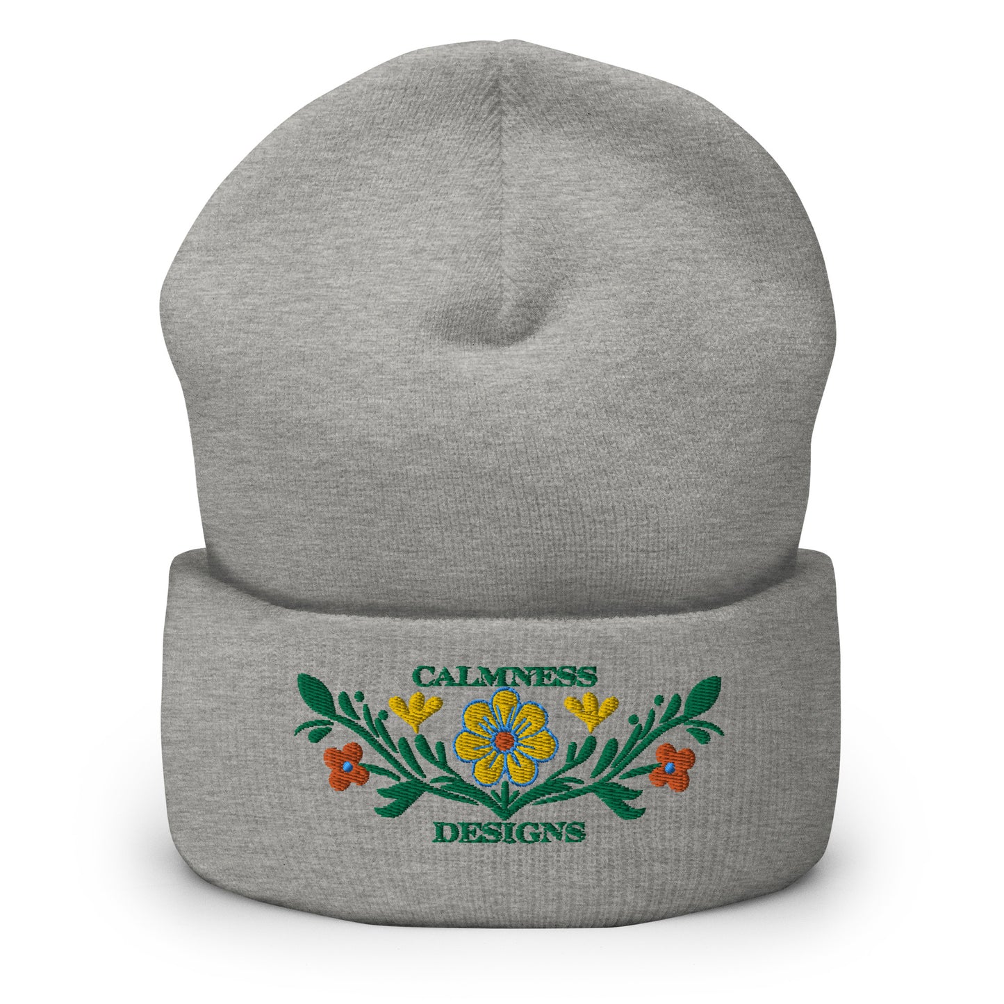 Flower Decoration Mexican Style, CALMNESS DESIGNS, Creative Designer's, Cuffed Beanie