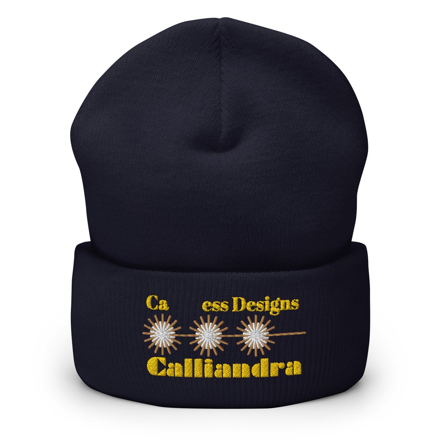 Elegant Geometric Calliandra, CALMNESS DESIGNS, Creative Designer's, Cuffed Beanie