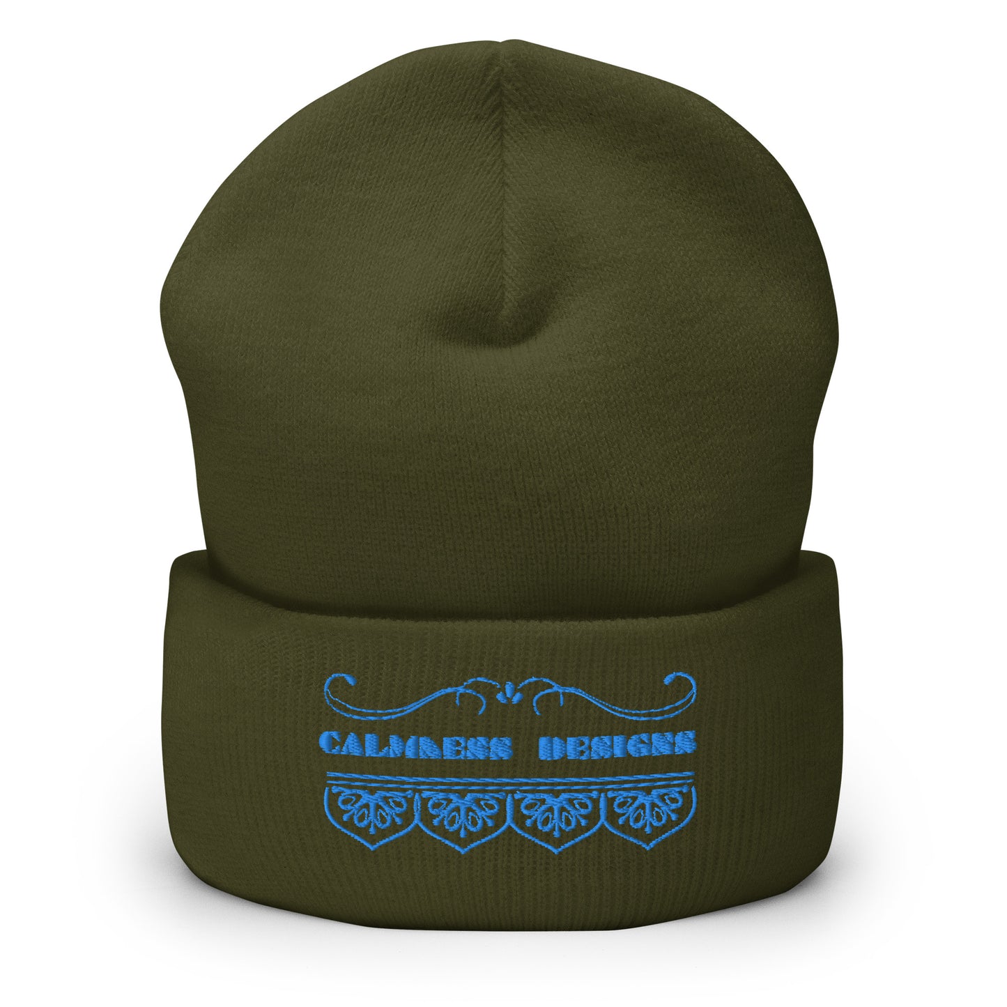 Bidri Decorative Elements Border BLUE, CALMNESS DESIGNS, Creative Designer's, Cuffed Beanie