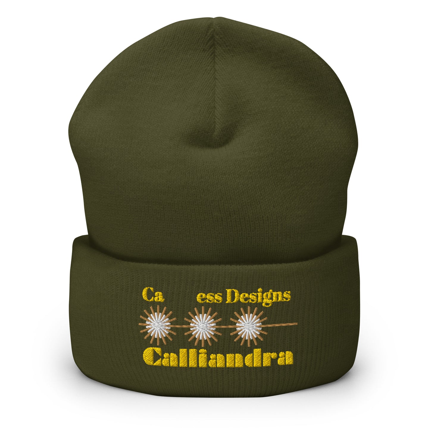 Elegant Geometric Calliandra, CALMNESS DESIGNS, Creative Designer's, Cuffed Beanie