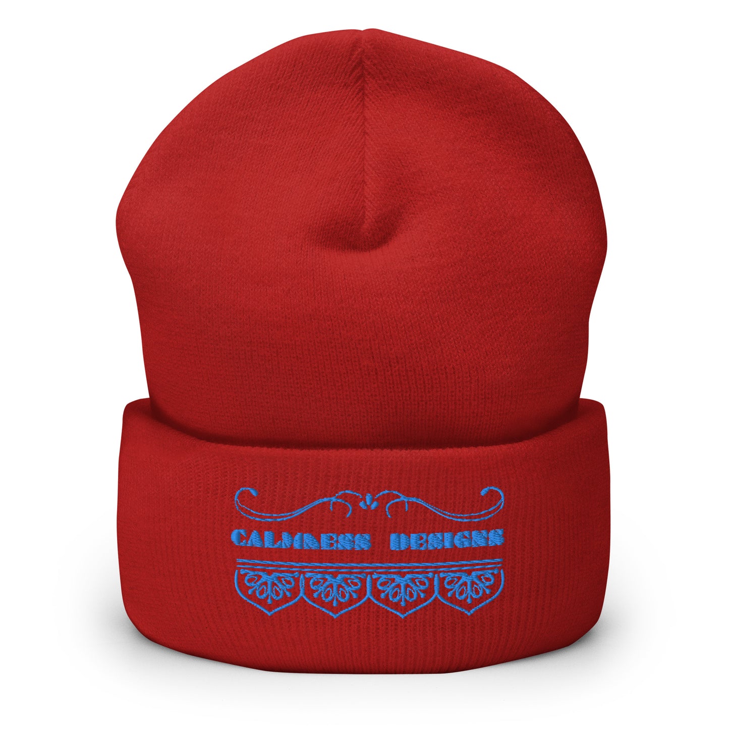 Bidri Decorative Elements Border BLUE, CALMNESS DESIGNS, Creative Designer's, Cuffed Beanie