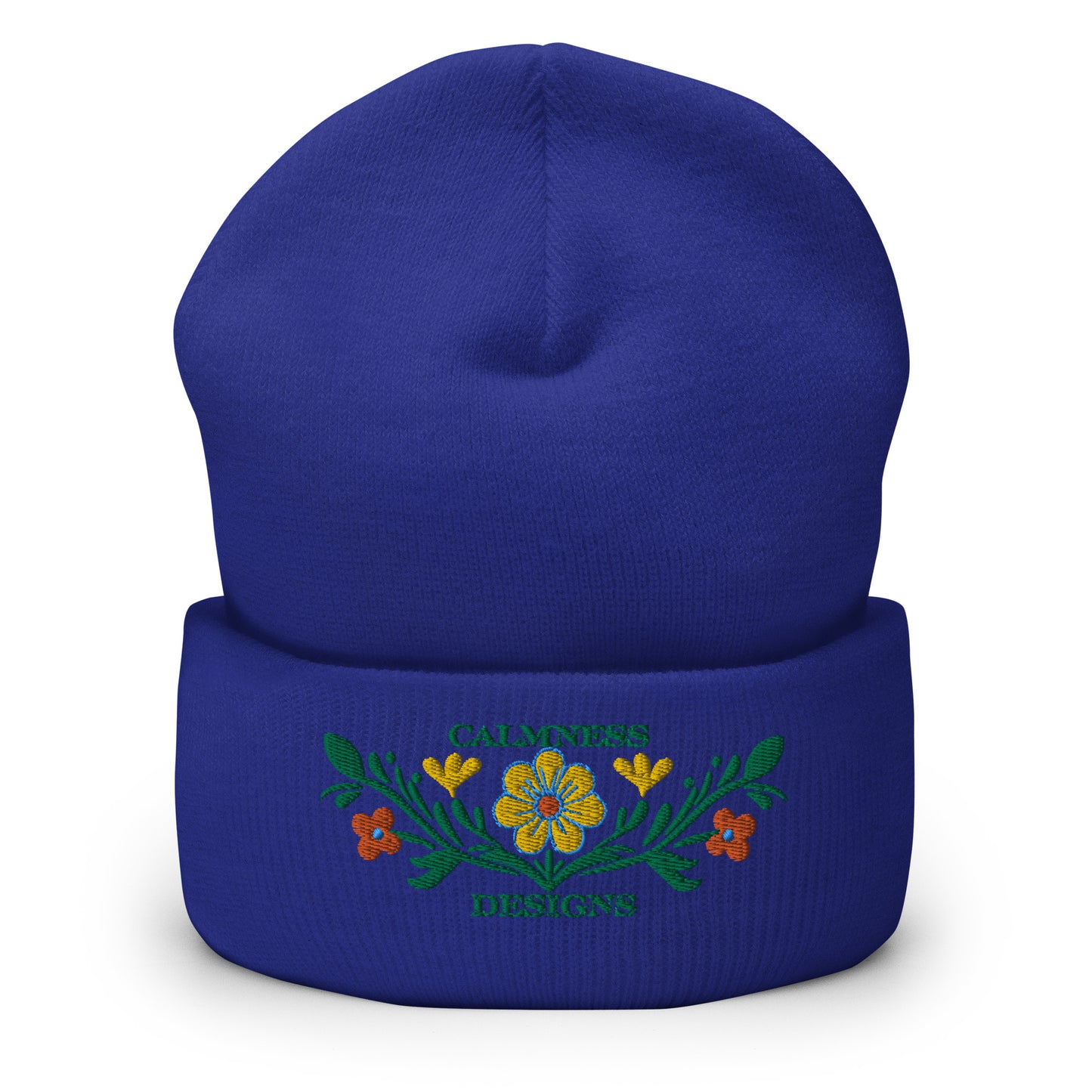 Flower Decoration Mexican Style, CALMNESS DESIGNS, Creative Designer's, Cuffed Beanie