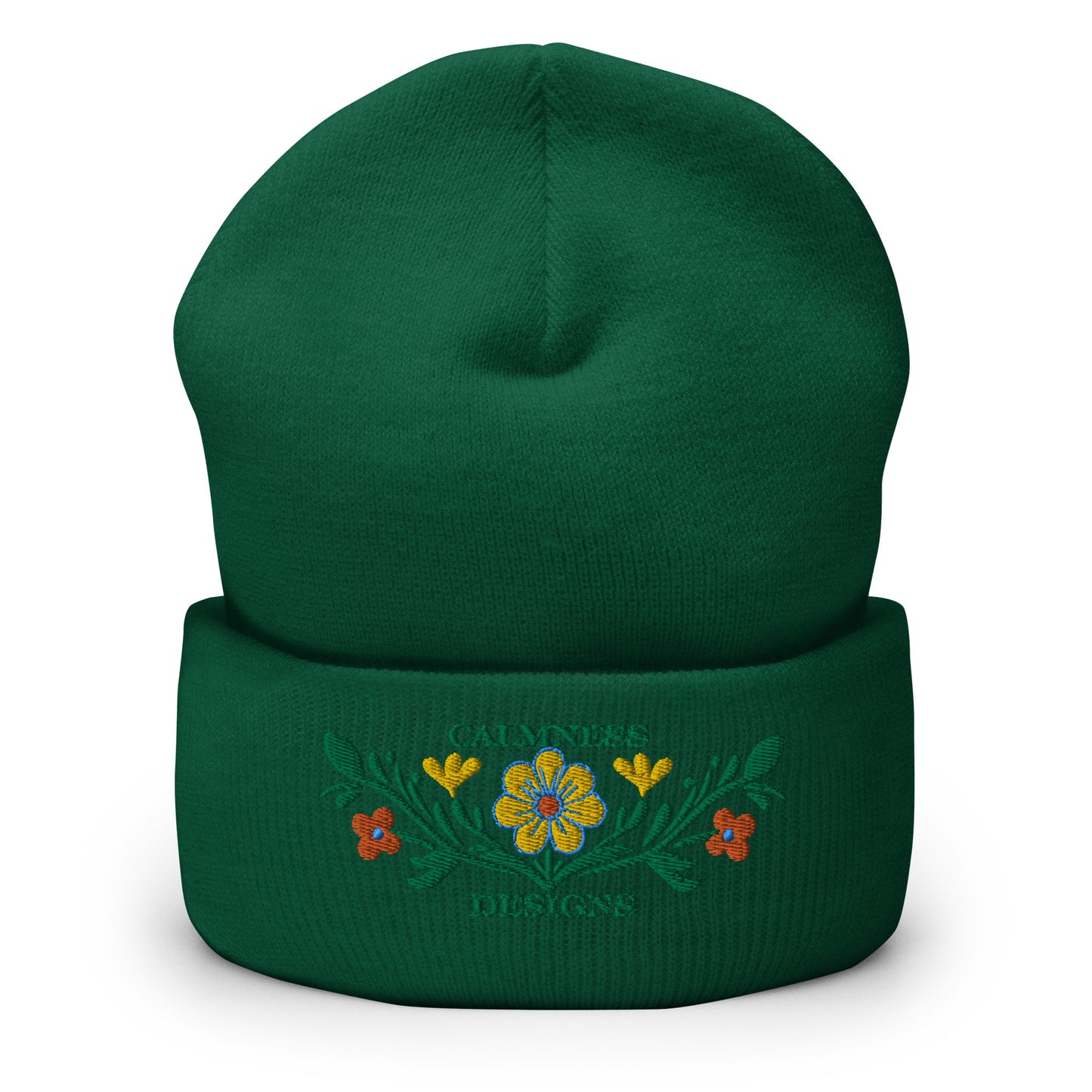 Flower Decoration Mexican Style, CALMNESS DESIGNS, Creative Designer's, Cuffed Beanie