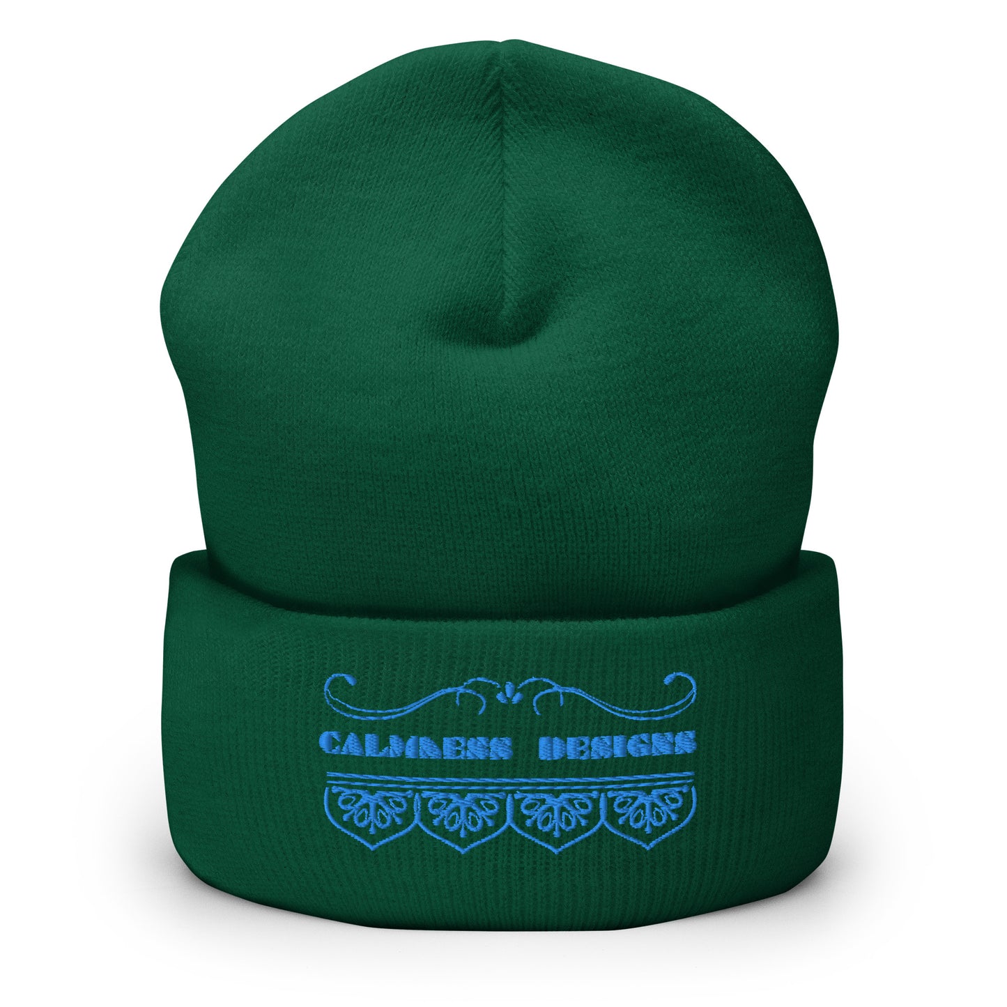 Bidri Decorative Elements Border BLUE, CALMNESS DESIGNS, Creative Designer's, Cuffed Beanie