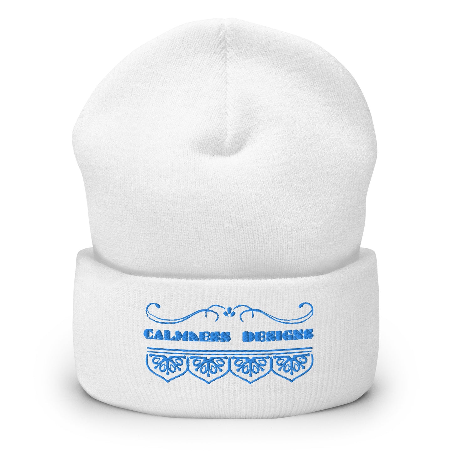 Bidri Decorative Elements Border BLUE, CALMNESS DESIGNS, Creative Designer's, Cuffed Beanie