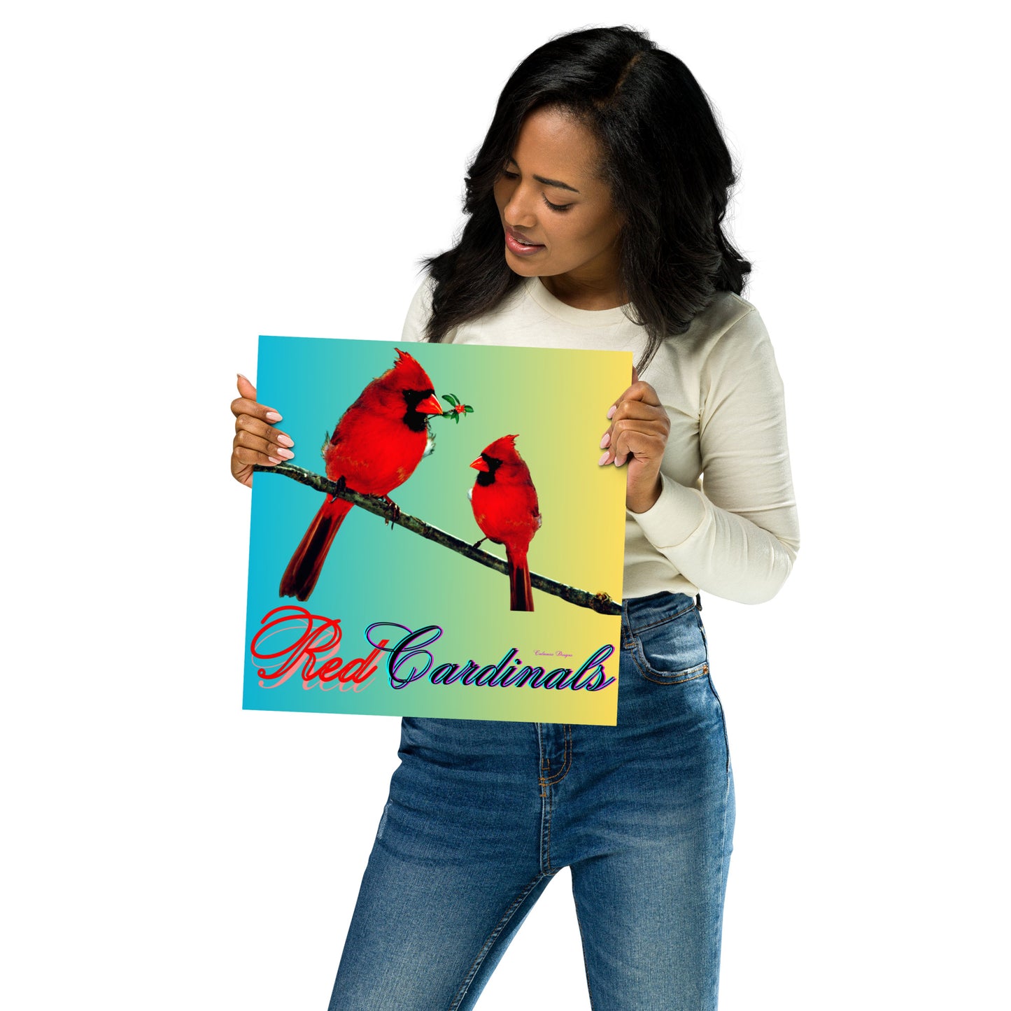 Calmness Designs, Red Cardinals (BIRDS) Poster