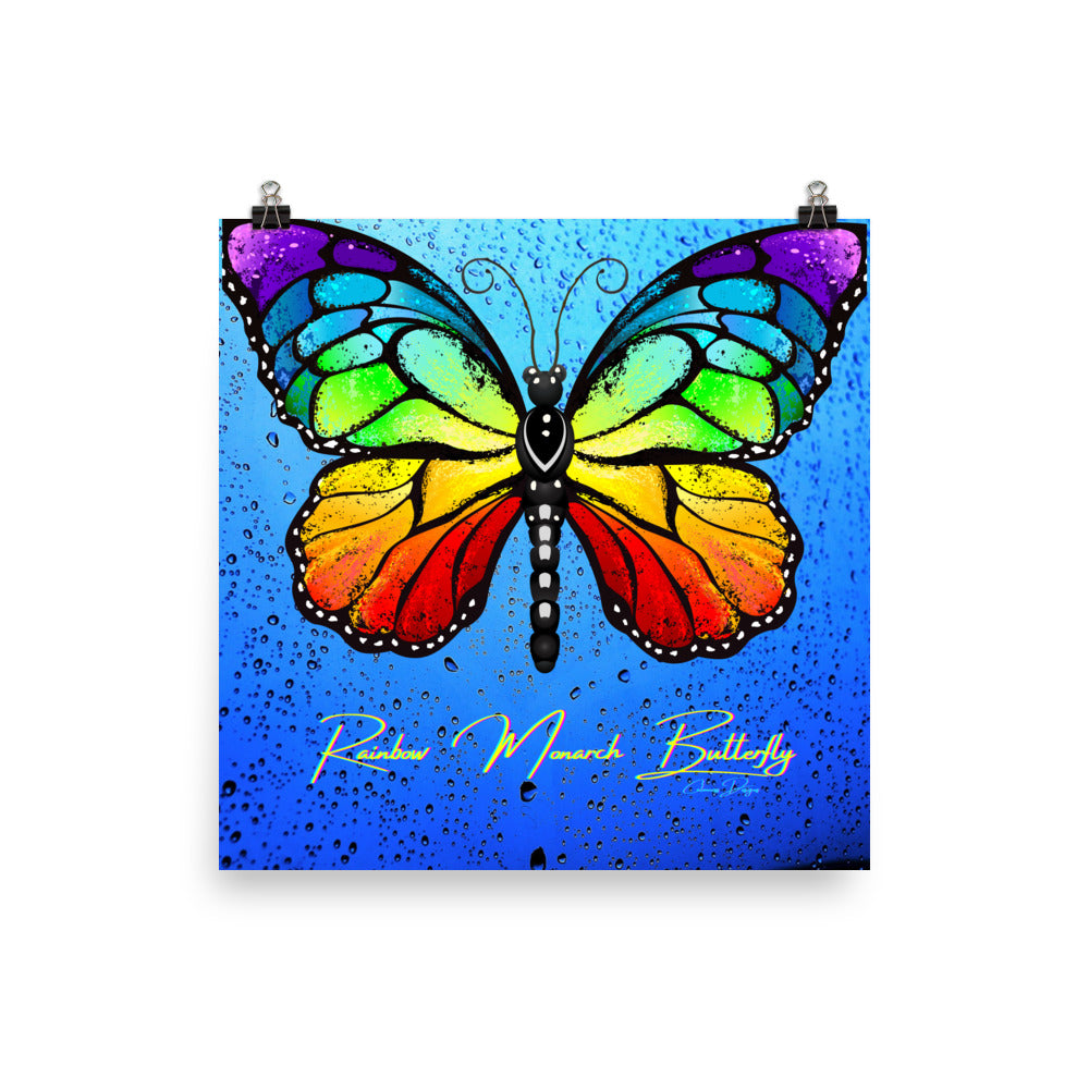 Rainbow Monarch Butterfly Poster