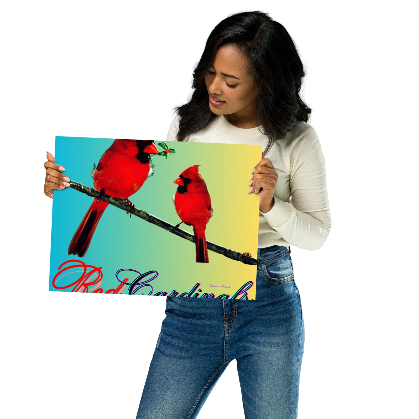 Calmness Designs, Red Cardinals (BIRDS) Poster