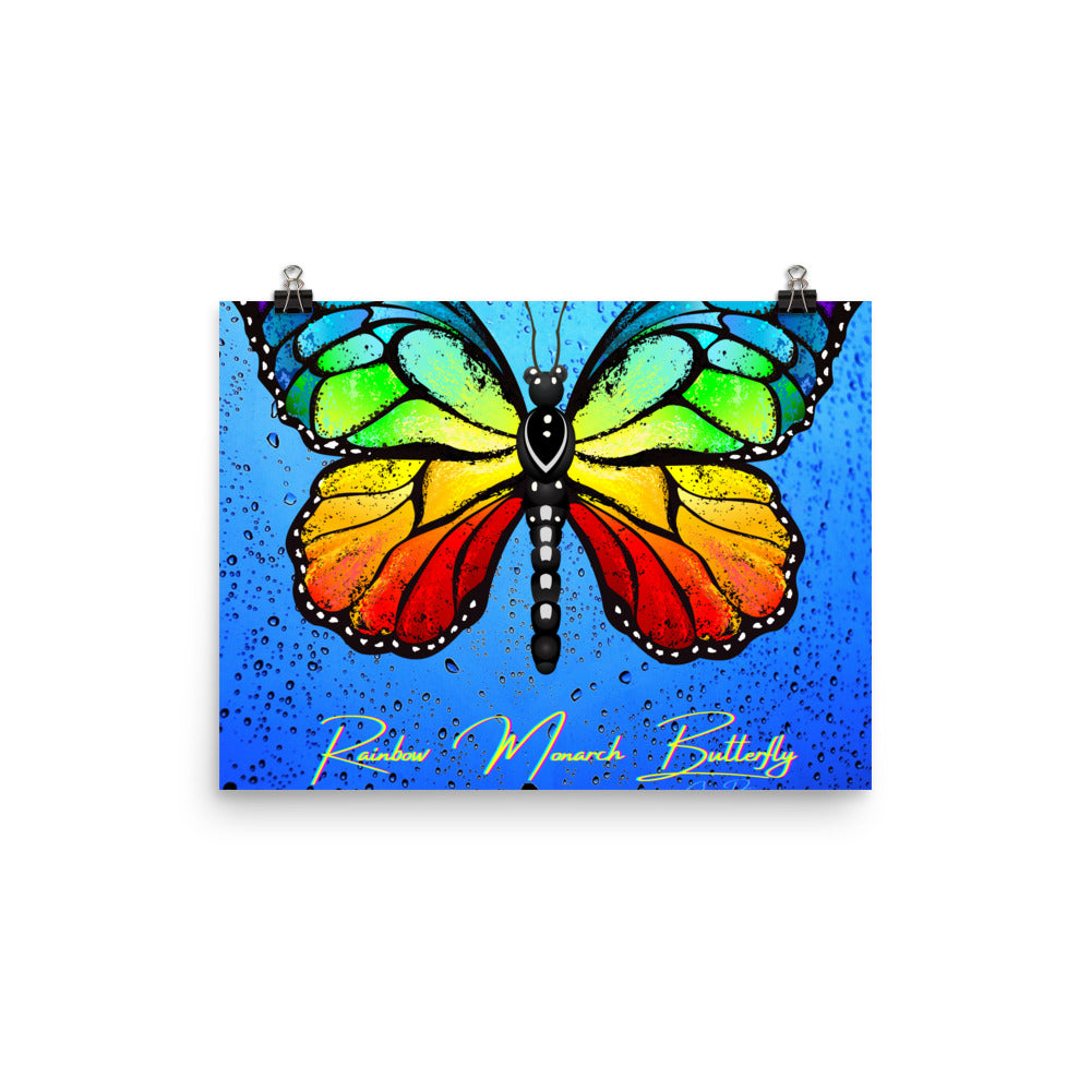 Rainbow Monarch Butterfly Poster