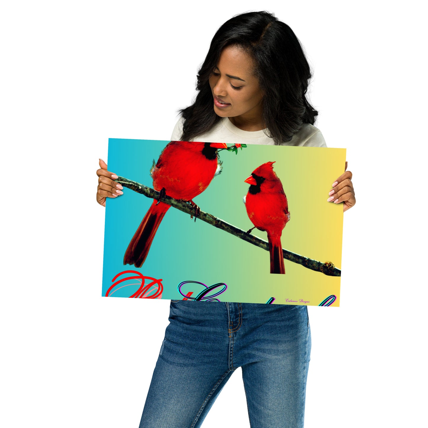 Calmness Designs, Red Cardinals (BIRDS) Poster