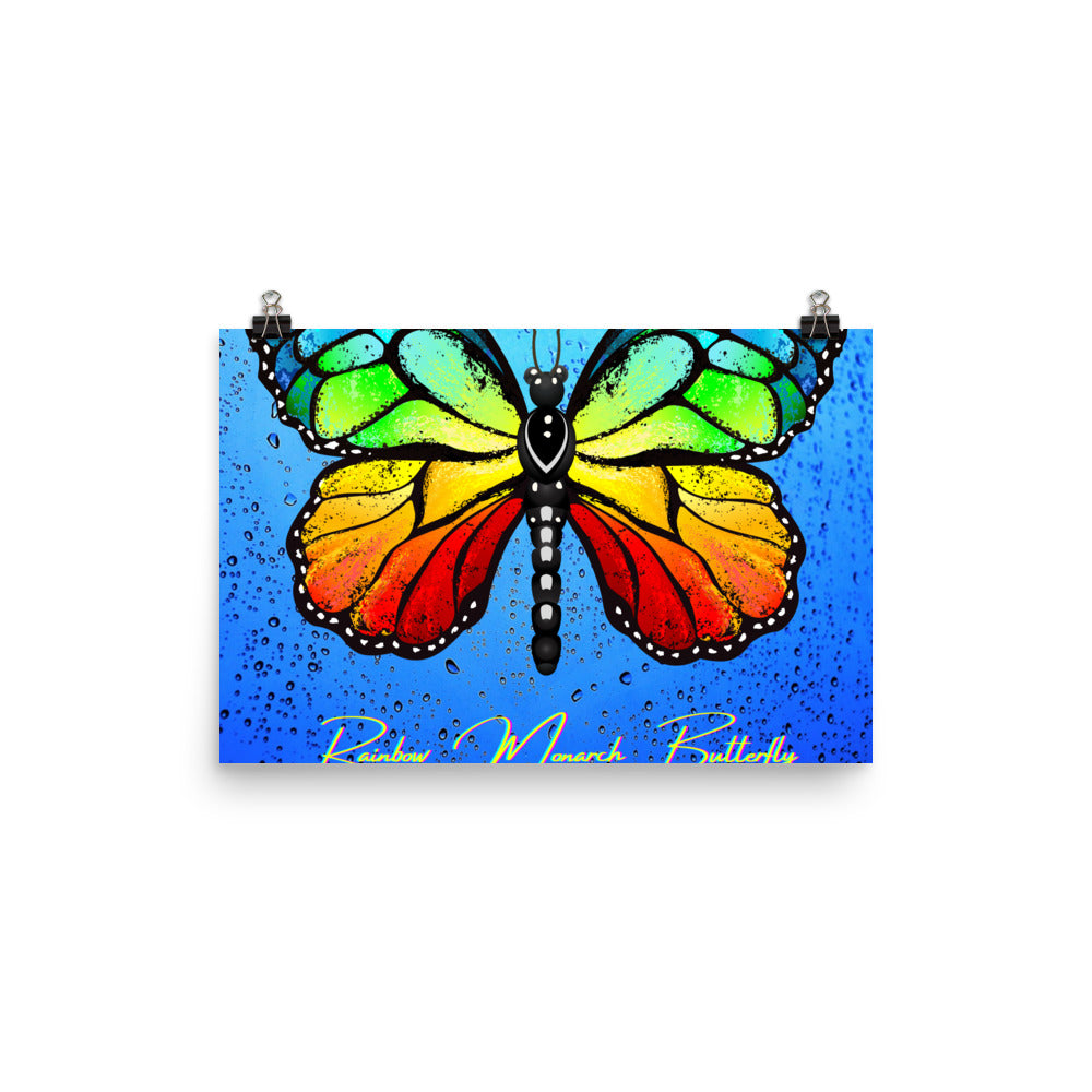 Rainbow Monarch Butterfly Poster