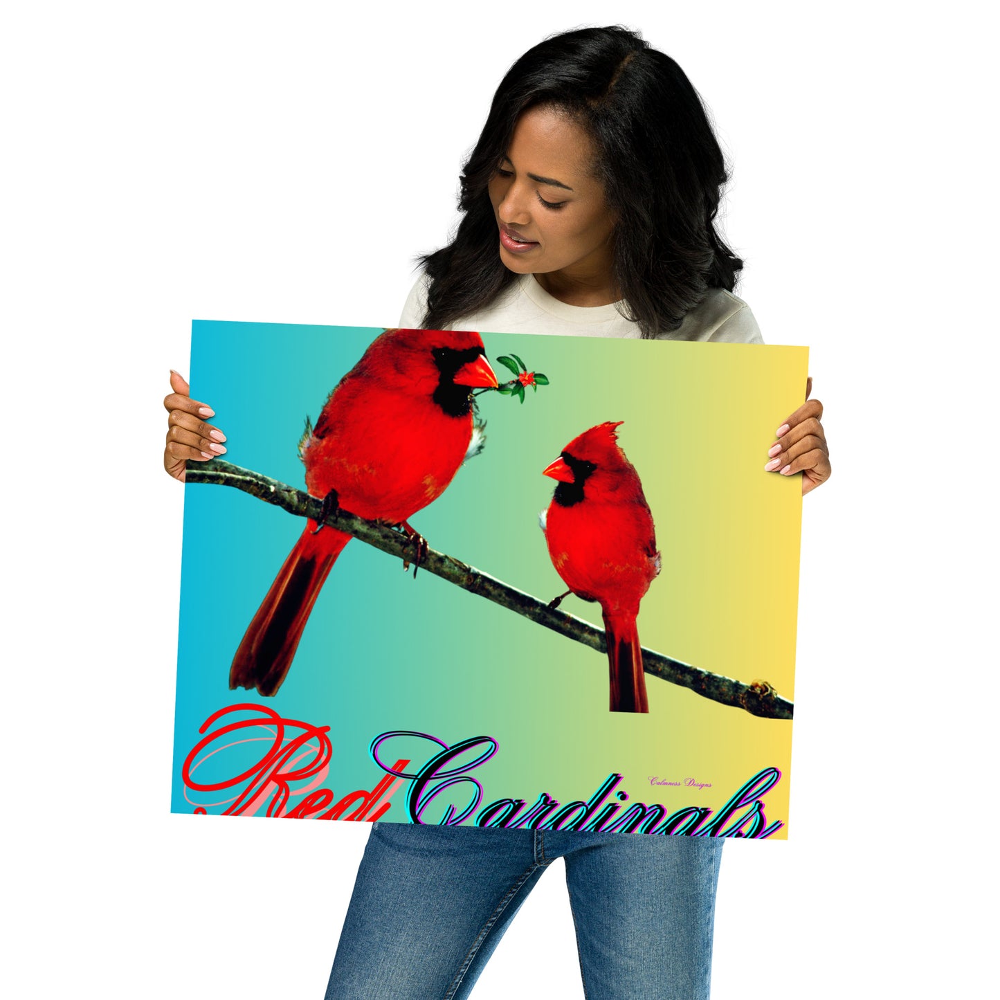 Calmness Designs, Red Cardinals (BIRDS) Poster