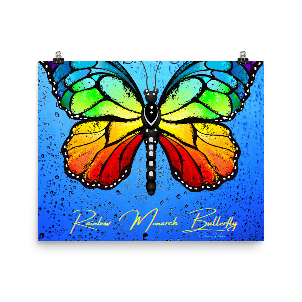 Rainbow Monarch Butterfly Poster