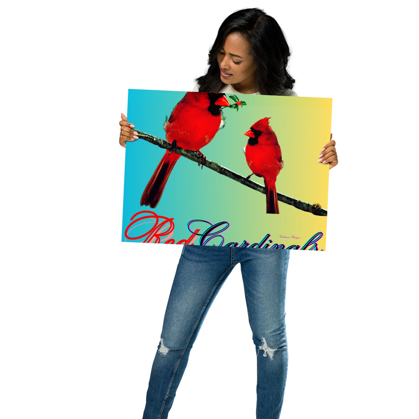 Calmness Designs, Red Cardinals (BIRDS) Poster