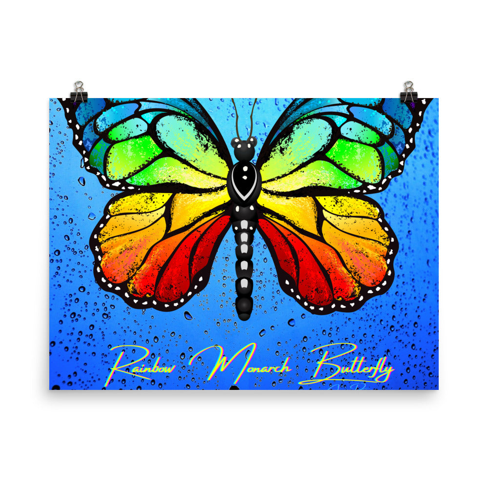 Rainbow Monarch Butterfly Poster