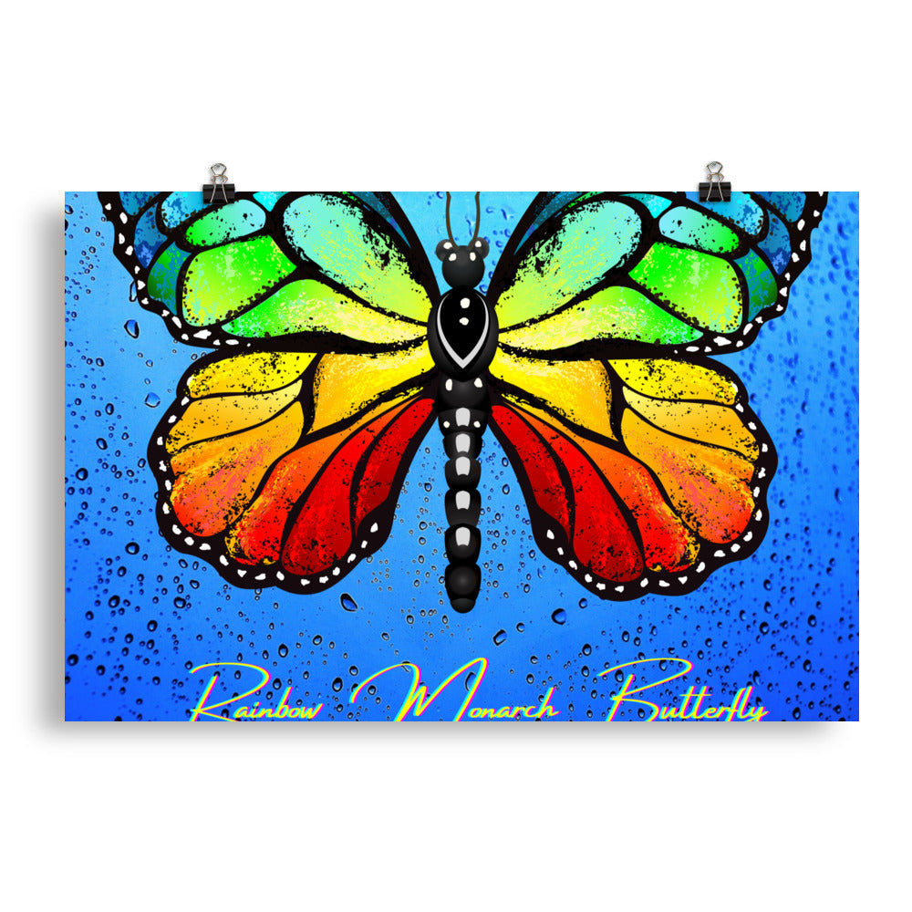 Rainbow Monarch Butterfly Poster
