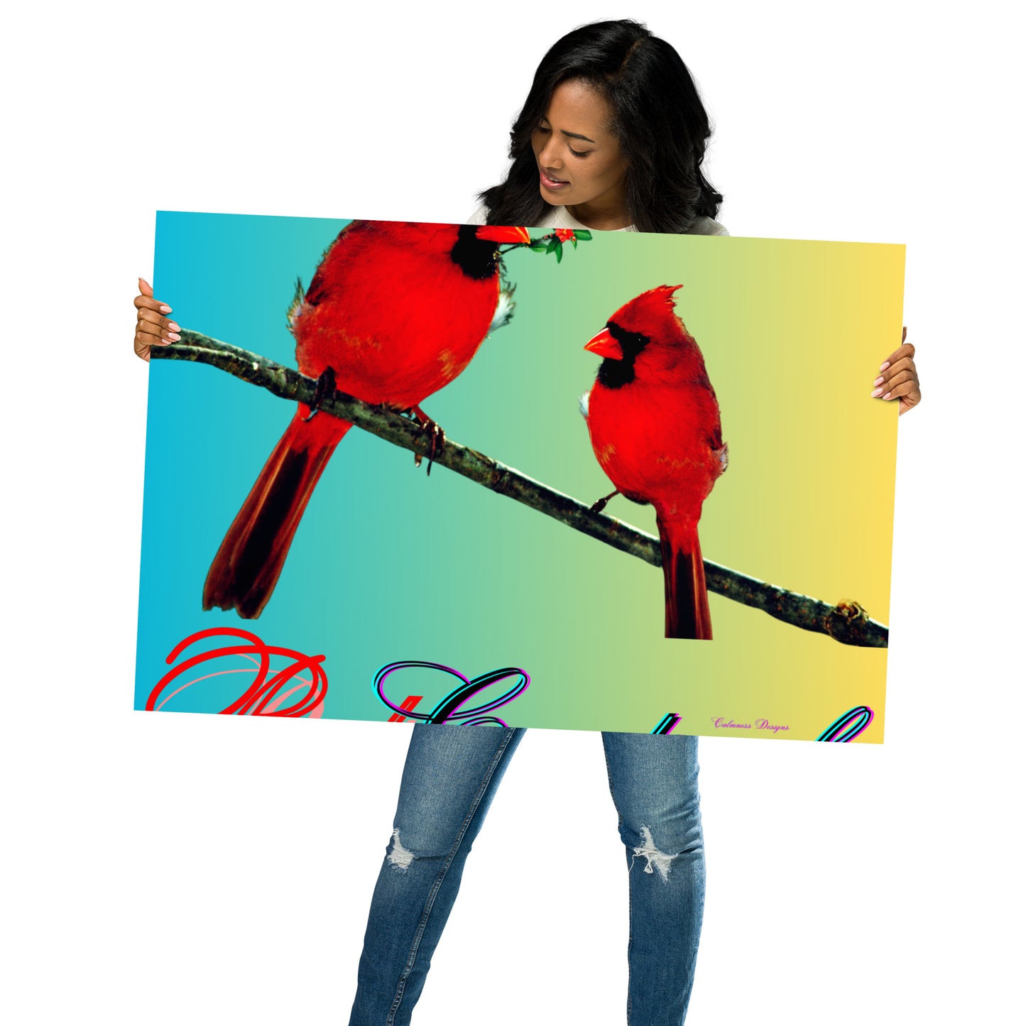 Calmness Designs, Red Cardinals (BIRDS) Poster