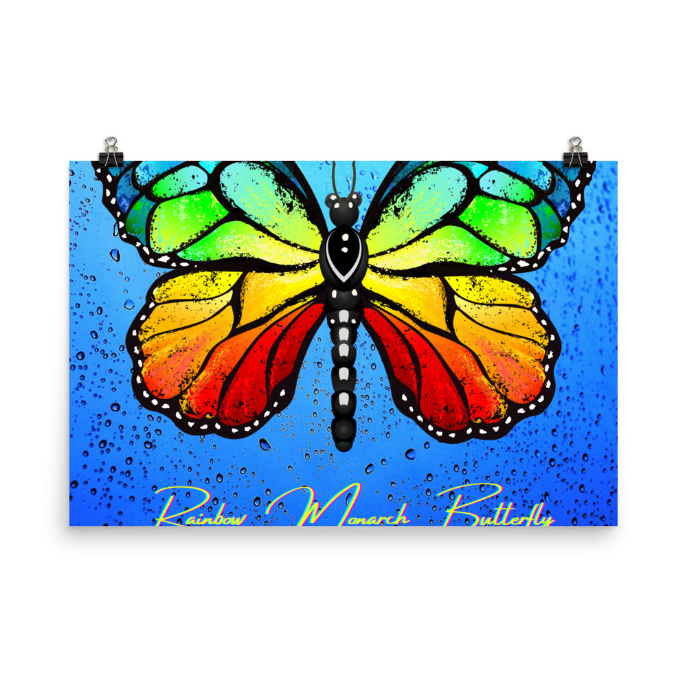 Rainbow Monarch Butterfly Poster