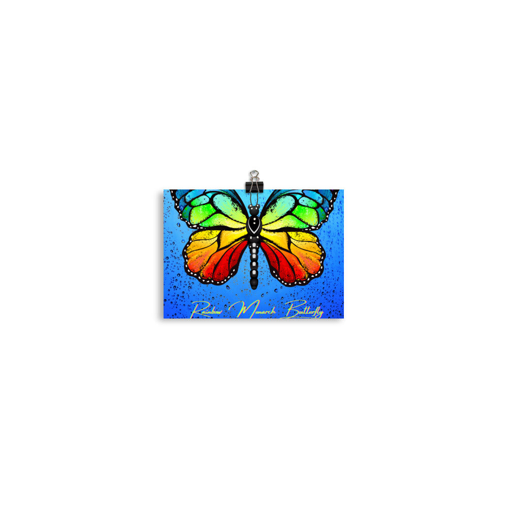 Rainbow Monarch Butterfly Poster
