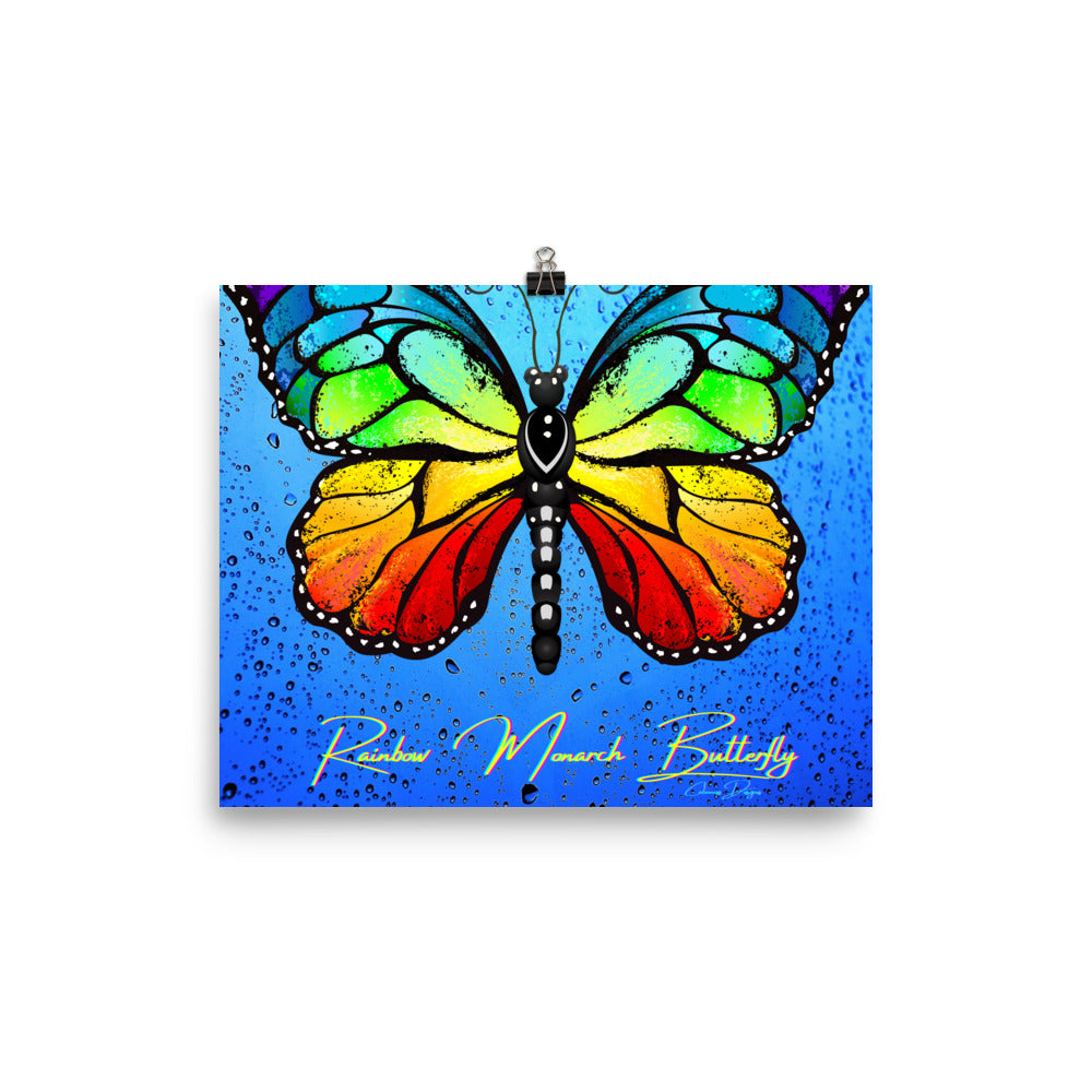 Rainbow Monarch Butterfly Poster