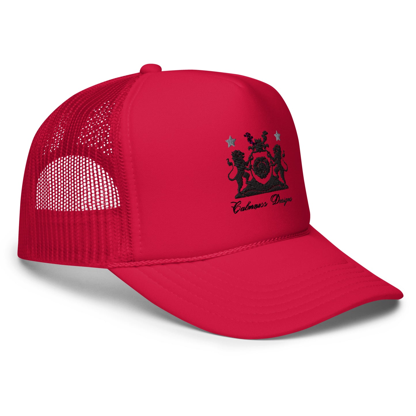 Coats of Arms, Lions Crest Shield, Stars, Calmness Designs, Foam trucker hat