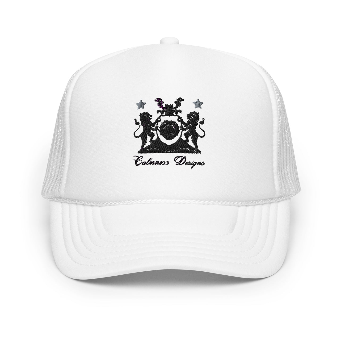 Coats of Arms, Lions Crest Shield, Stars, Calmness Designs, Foam trucker hat