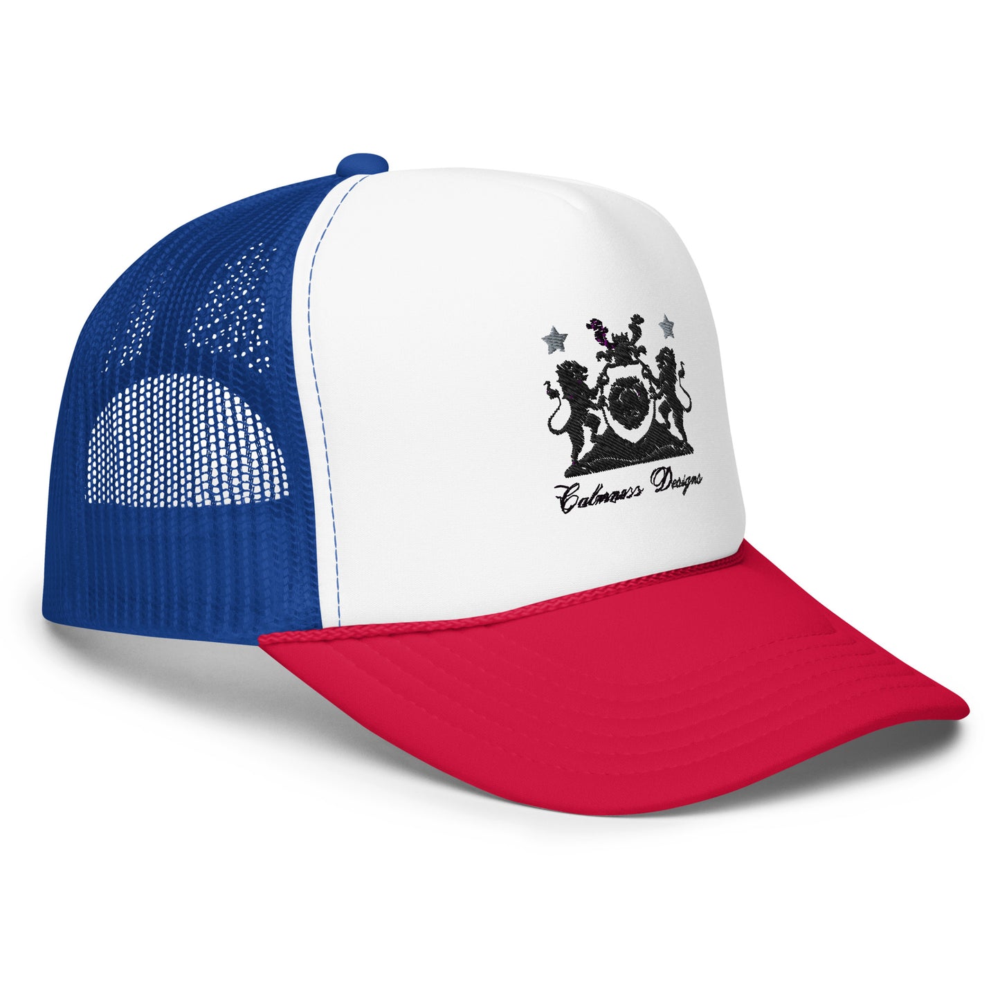Coats of Arms, Lions Crest Shield, Stars, Calmness Designs, Foam trucker hat
