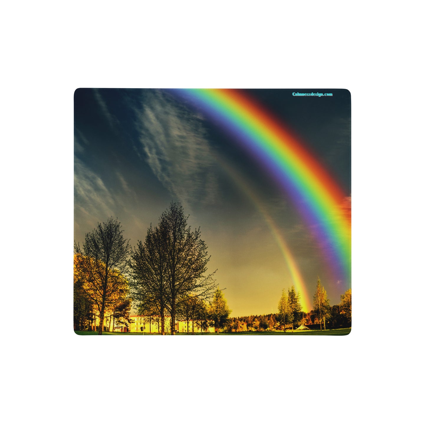 LANDSCAPE WITH DOUBLE RAINBOW Gaming mouse pad