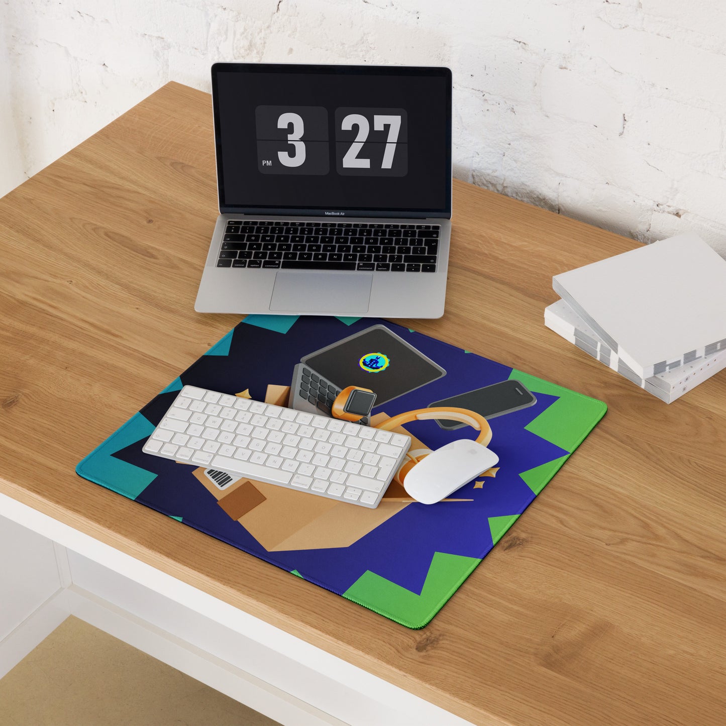 3D Cardboard Box with Floating Laptop, Phone, Watch and Headphones, CALMNESS DESIGNS, Creative Designer's, Gaming mouse pad