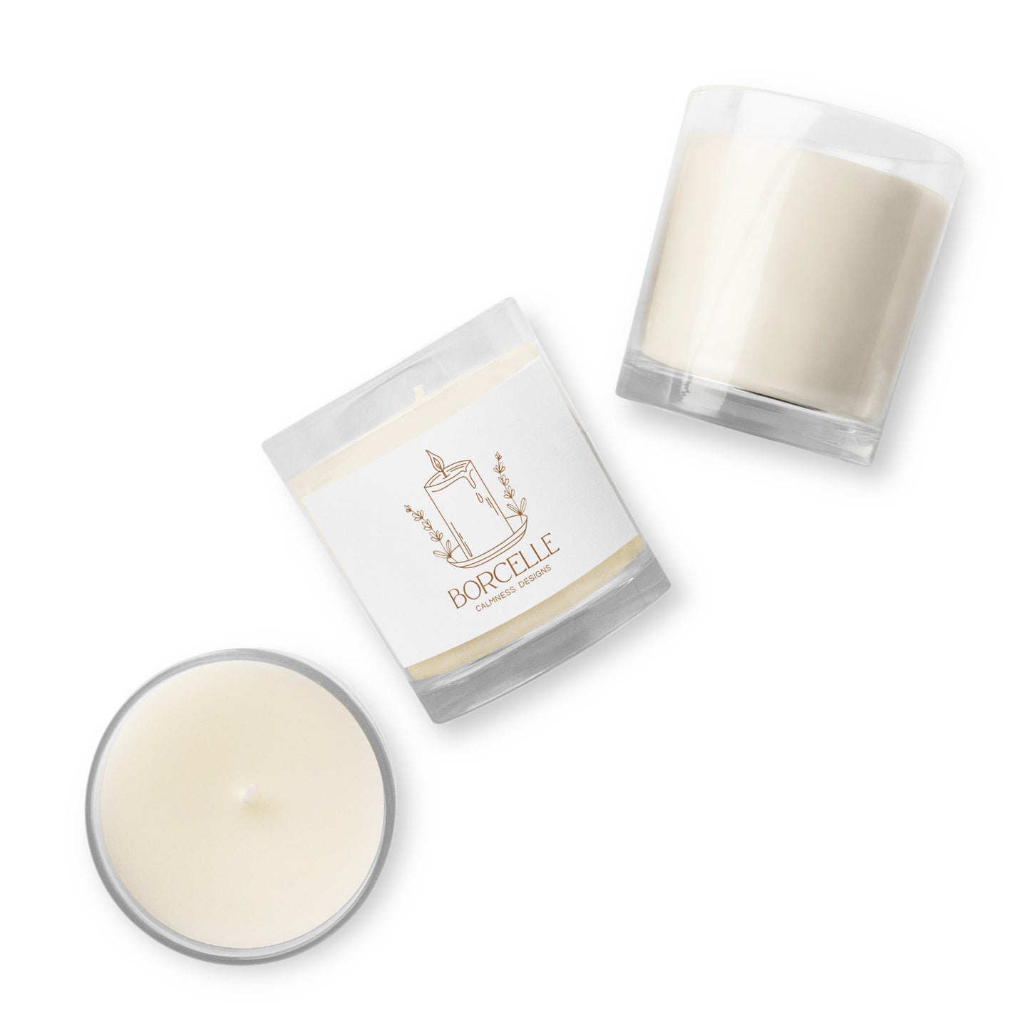 Borcelle Candle Holder Flowers, Calmness Designs, Creative Designs, Glass jar soy wax candle