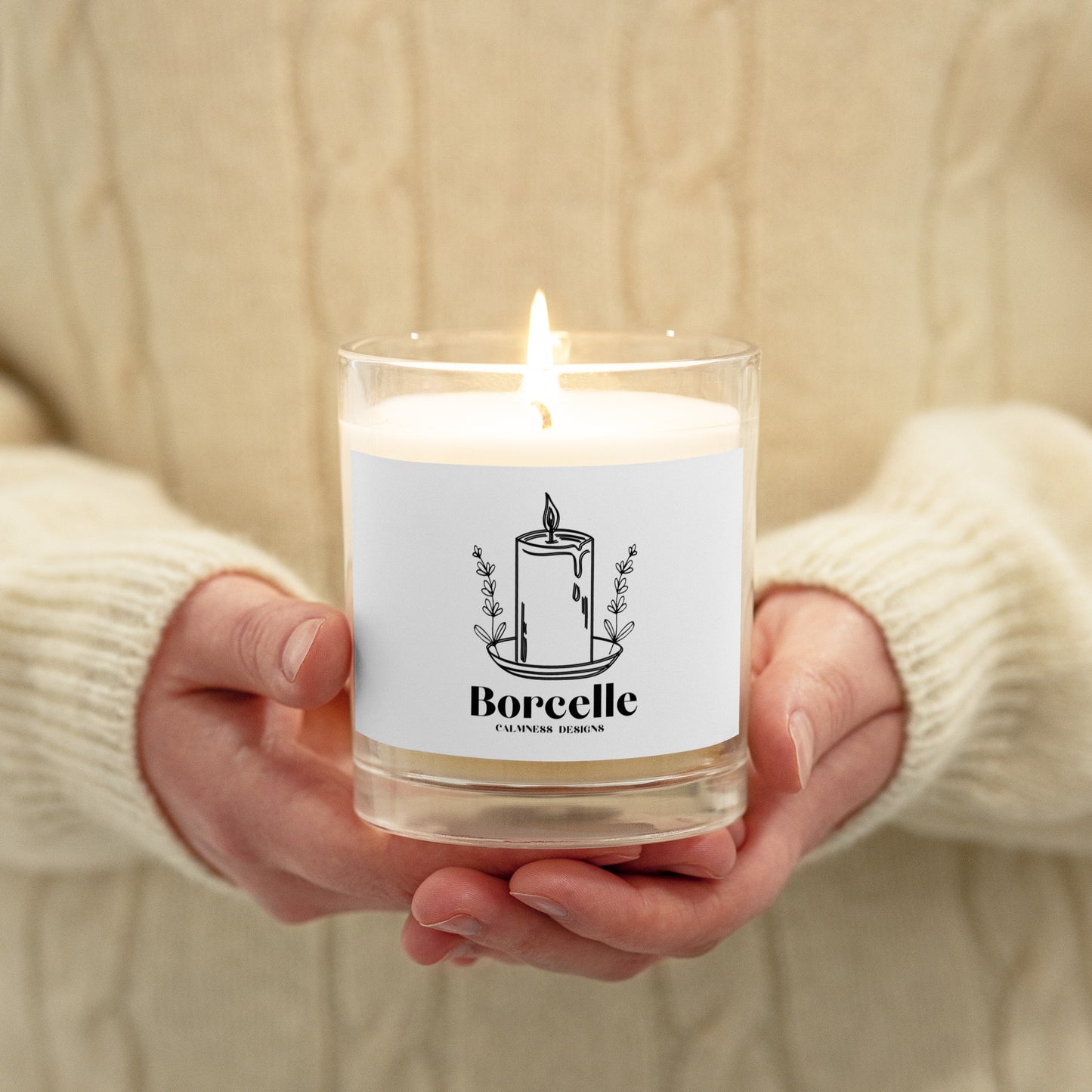 Borcelle Candle Holder Flowers, Calmness Designs, Creative Designs, Glass jar soy wax candle