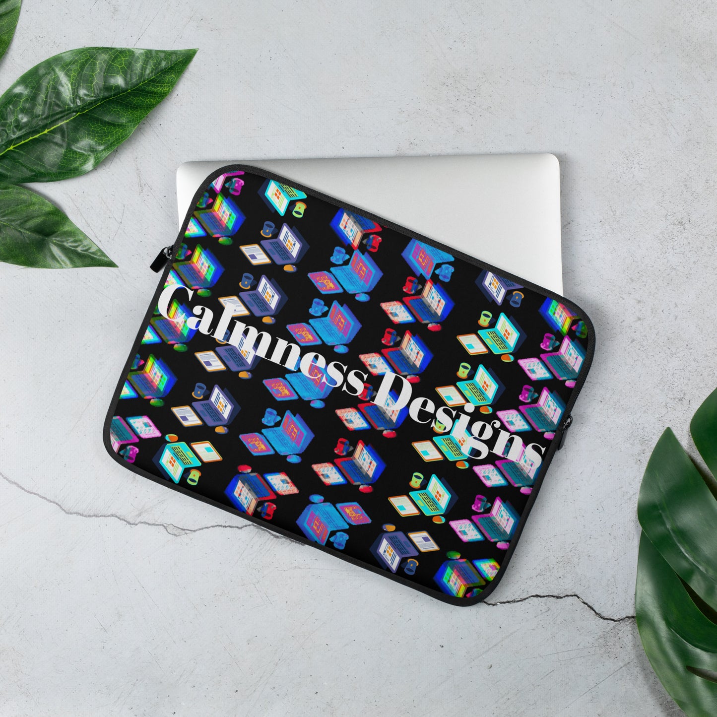 Isomentric Textured Workspace, Calmness Designs, Creative Designs, Laptop Sleeve