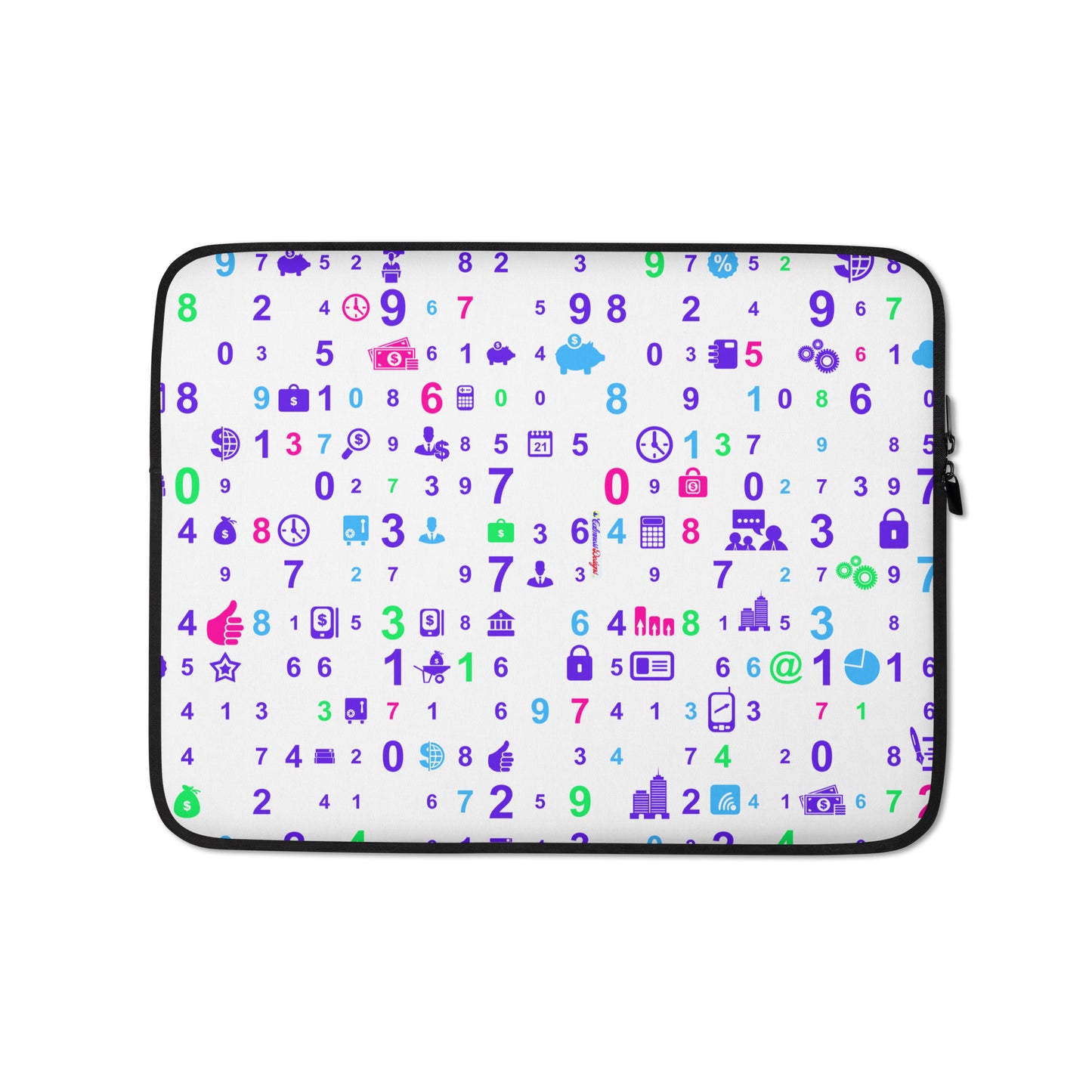 Information Technologies Theme Background, Numbers, CALMNESS DESIGNS, Creative Designer's, Laptop Sleeve
