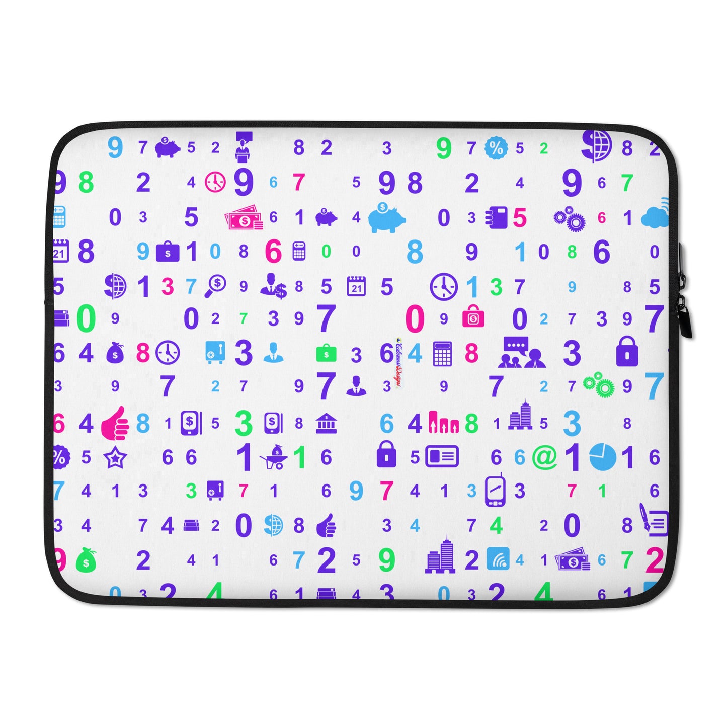 Information Technologies Theme Background, Numbers, CALMNESS DESIGNS, Creative Designer's, Laptop Sleeve