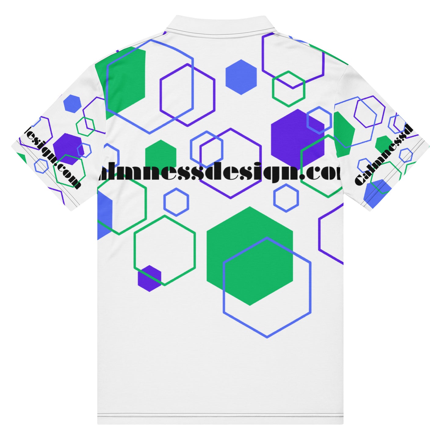 Hexagon Geometric Shapes, Calmnessdesign.COM, Men’s slim fit polo