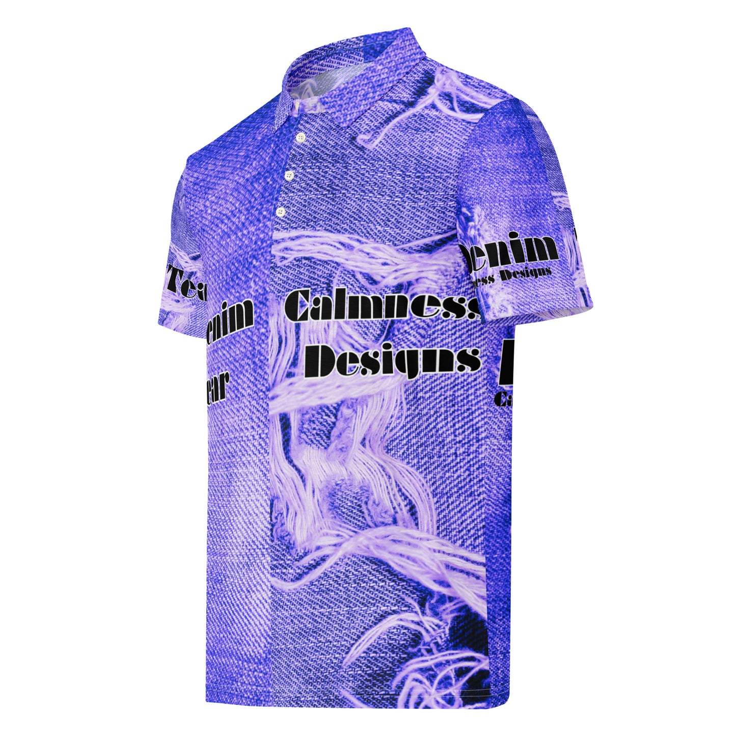 Denim Tear, Calmness Designs, Tear on Denim, Old Jeans, Men’s slim fit polo