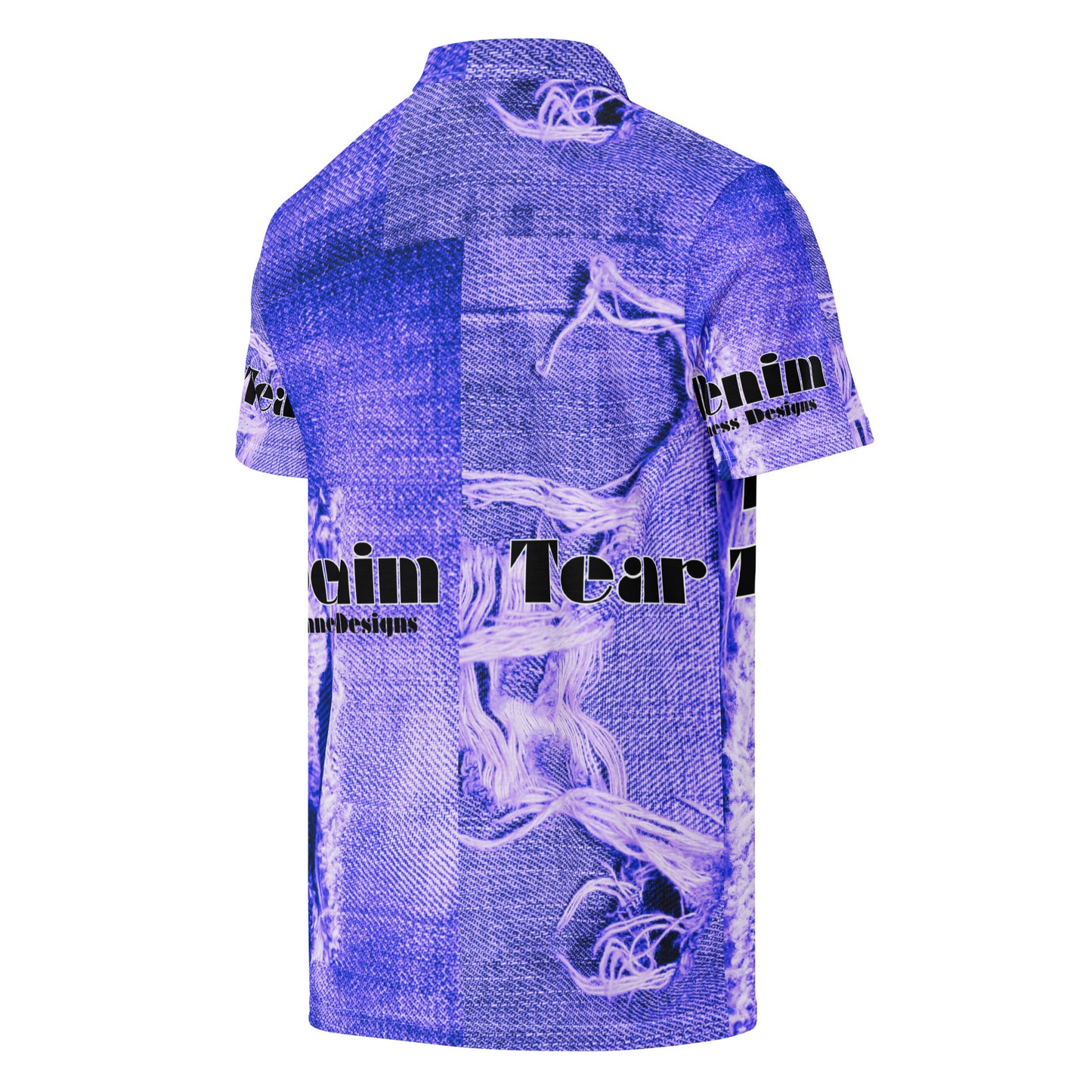 Denim Tear, Calmness Designs, Tear on Denim, Old Jeans, Men’s slim fit polo