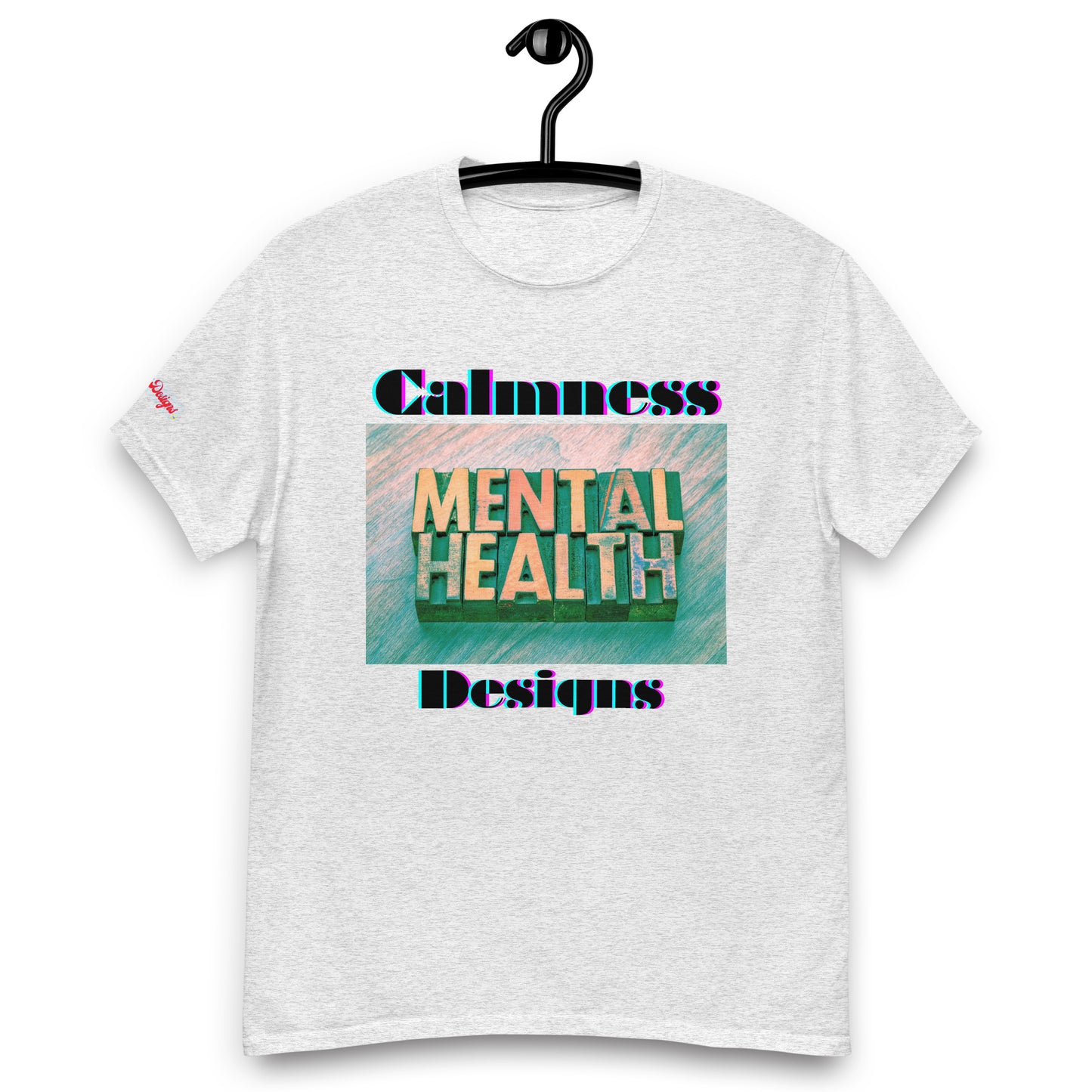 Mental Health in Wood-Letters, Calmness Designs, Men's classic tee