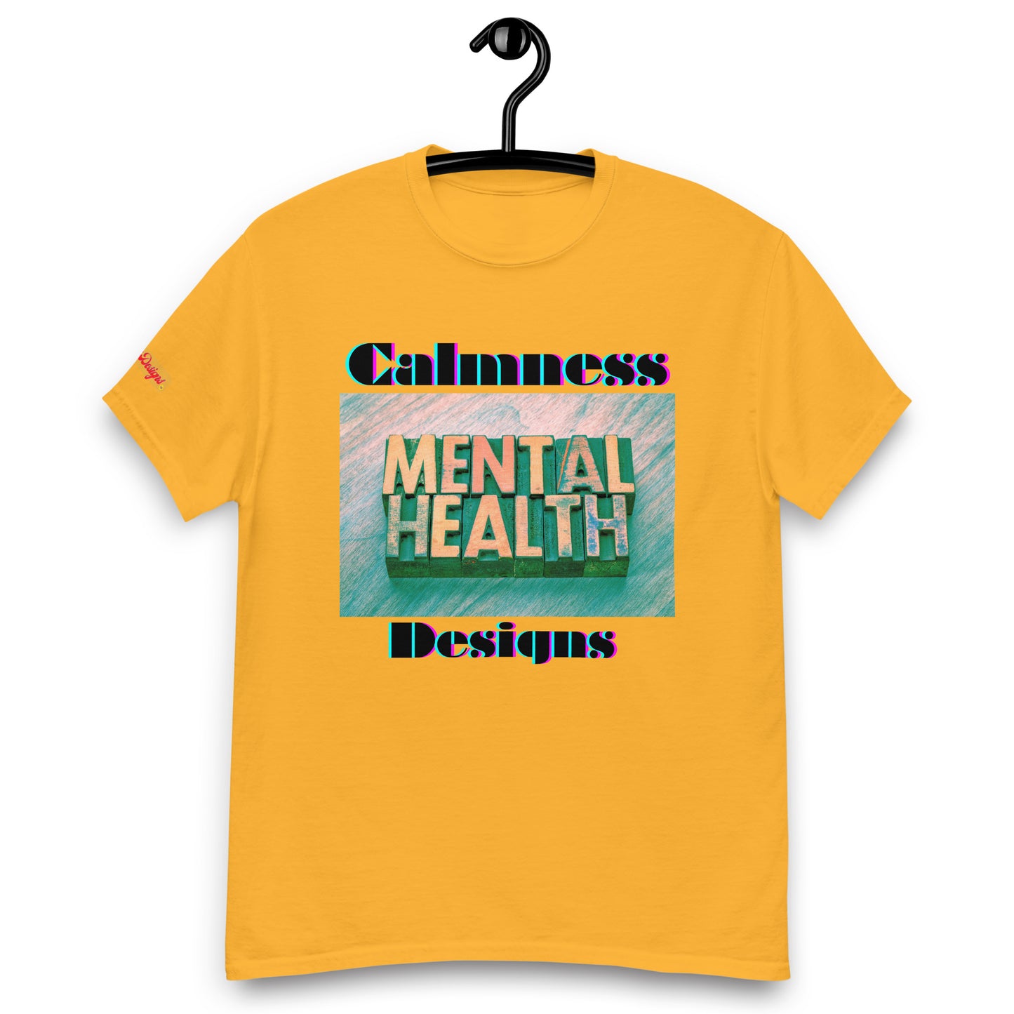Mental Health in Wood-Letters, Calmness Designs, Men's classic tee